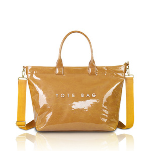 กระเป๋าโท้ท PVC ขนาดกลางขายดี ซิปปิด จุของได้เยอะ สไตล์ยุโรปอเมริกันย้อนยุค ผ้าลายกระดาษบุโพลีเอสเตอร์ - Product Image 1