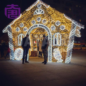 Large Christmas House Shaped LED Light Installation for Commercial Mall Event Decoration Holiday Display Project - Product Image 4