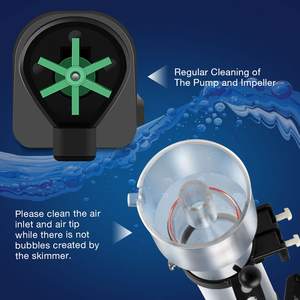 Débit d'eau réglable WEIPRO suspendu à l'écumeur de protéines d'aquarium en plastique avec pompe à eau AC 5W pour aquarium de récif d'eau salée - Product Image 2