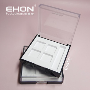 Square Empty <b>Makeup</b> Powder <b>Compact</b> Case Custom Cosmetic Blush Case With Mirror Plastic Eyeshadow Palette Cosmetic Packaging - Product Image 6
