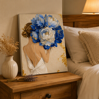 Peinture à l'huile numérique abstraite moderne à numéros, kit d'art sur toile DIY avec peintures dorées pour la décoration écologique de la maison