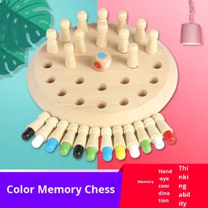 Bộ nhớ bằng gỗ đầy màu sắc cờ vua độc quyền đồ chơi câu đố xuyên biên giới nóng bỏng giáo dục sớm tập trung quan sát đồ chơi giáo dục - Product Image 4