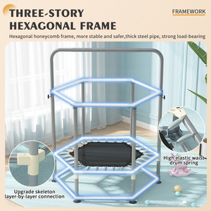 Novo design de cama de salto redonda para crianças, mini trampolim de segurança para fitness interno - Product Image 5