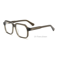 Monture de lunettes BD072 en acétate audacieux, style monture complète, unisexe, avec logo personnalisé, pont métallique en forme d'AV et charnières rivetées