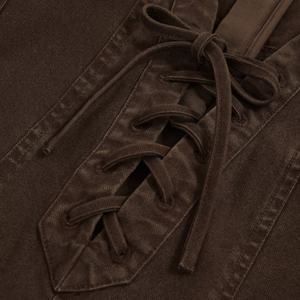 กระโปรงเดรสยีนส์สั้นแต่งโลโก้แบบพิเศษ สไตล์ Y2K สำหรับฤดูร้อน แฟชั่นสตรีทแวร์ ดีไซน์เก๋ แขนสั้น ผูกเชือก - Product Image 3