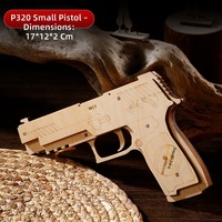 Pistol Karet Kayu Desert Eagle Model Puzzle 3D Rakitan Balok Kayu Mainan Edukatif Mirip dengan Game CSgo