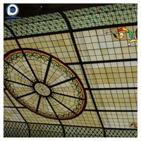 Plafond incurvé au design personnalisé Dôme en verre incurvé Dôme en verre teinté fait à la main Éclairage traditionnel Plafond en verre teinté