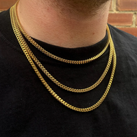 Collier chaîne Franco en acier inoxydable plaqué or 18 carats personnalisé, classique, unisexe, étanche, inaltérable, bijoux hip-hop pour tous les jours