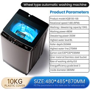 Potente <span class=keywords><strong>lavadora</strong></span> de carga <span class=keywords><strong>superior</strong></span> de secado al aire de 10 kg, <span class=keywords><strong>lavadora</strong></span> doméstica automática de luz azul - Product Image 2