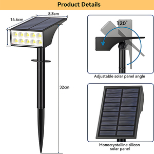 Su geçirmez 66 LED açık güneş spot 4 işık modları ile IP65 oto On/Off bahçe yolu duvar ağacı havuzu güvenlik aydınlatması