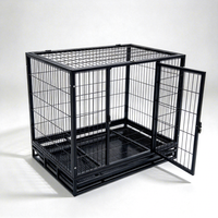 Cage pour chien robuste à double porte sécurisée en métal avec serrure sécurisée pour chiens de taille moyenne à grande