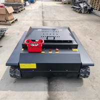 Tondeuse robot thermique RC automotrice tout-terrain pour herbe, avec système de sécurité et forte capacité de franchissement pour travaux de tonte en zone montagneuse