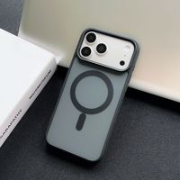 Casing ponsel akrilik magnetik warna blok dengan sentuhan lembut seperti kulit untuk iPhone 17 Pro Max 16 15, Tahan Jatuh dengan Cakupan Penuh dan Desain Minimalis