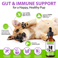 Gouttes probiotiques et prébiotiques pour chiens avec enzymes digestives, complément alimentaire liquide pour la santé intestinale 60 ml pour chiots et chiens âgés