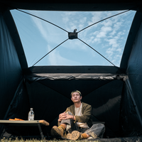 Tente triangulaire brevetée pour 3 personnes tente pop-up rapide avec fenêtre latérale transparente