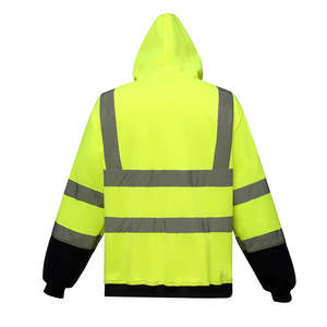 Felpe con cappuccio Pullover riflettente ad alta visibilità EN ISO 20471 classe <span class=keywords><strong>2</strong></span>/ ANSI classe <span class=keywords><strong>2</strong></span> felpa di sicurezza a maniche lunghe giallo influenza - Product Image 5