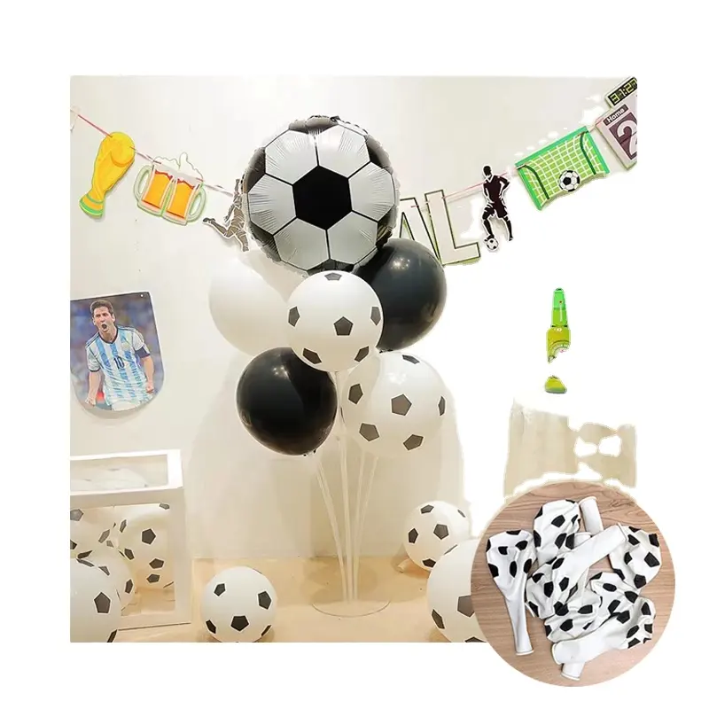 China Promotion Weißer Fußball ballon Sporttag Kindertag Geburtstag Latex Dekoration Spielzeug Party Ballon