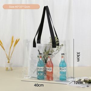Customize Pvc <b>Bag</b> for Women <b>Makeup</b> <b>Transparent</b> Pvc Cosmetic <b>Bag</b> With Custom Logo Clear Women's Tote <b>Bags</b> - Product Image 5