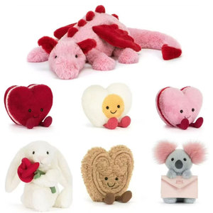 Set de Peluches de San Valentín 2026, Regalo para Parejas con Forma de Corazón y Rosa, Peluches Súper Suaves Estilo Jellycat para Ella y Él - Product Image 1