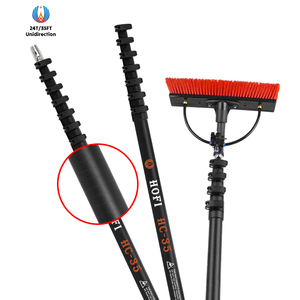 HOFI Perche télescopique légère en fibre de carbone de 35 pieds, outils de nettoyage domestique, brosse à <span class=keywords><strong>manche</strong></span> extensible <span class=keywords><strong>pour</strong></span> un nettoyage efficace - Product Image 1