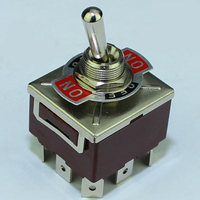 Interrupteur à bascule 3PDT ON-OFF-ON 3 positions 30A 250VAC M12x0.75mm, borne à vis en cuivre pour circuit imprimé, pour contrôle industriel