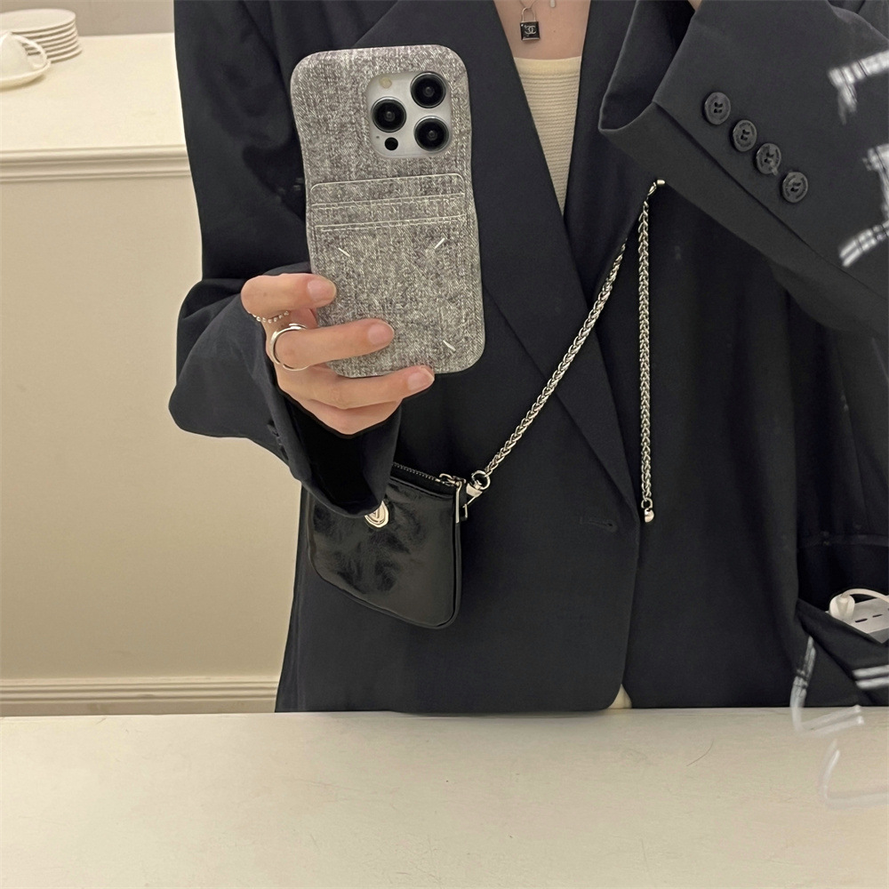 Sac à cartes à coudre à la main avec calendrier, gris