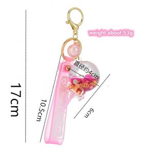 Cute Oil Liquid Lollipop Keychain Quicksand Snowflake Glitter Acrylic Floating Keyring Pendant for Women Backpack <b>Key</b> <b>Chains</b> - Product Image 6