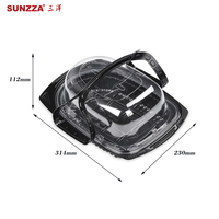 Boîte Sunzza de dinde rôtie Boîte de poulet rôti portable et jetable Boîte d'emballage alimentaire en plastique