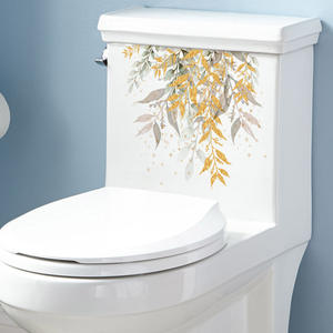 Dessin animé fleur papillon Rose plante verte <span class=keywords><strong>toilette</strong></span> autocollant salle de bain décoration <span class=keywords><strong>papier</strong></span> <span class=keywords><strong>peint</strong></span> auto-adhésif PVC sticker mural - Product Image 4