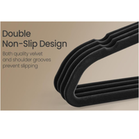 Cintres modernes et durables en velours, design rainuré, épaules larges, en PET/Nylon/Fer, crochet pivotant, 0,2 pouce, pour vêtements, lot de 10