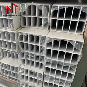 NUOTUO 중국 수출 공장 사용자 정의 50x25mm 밀 마감 메인 프레임 사각 알루미늄 프로파일 튜브 파이프 6000 압출