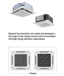 Climatiseur de plafond à cassette avec télécommande, 18000 BTU, 220V, 60Hz, contrôle WiFi, zone multiple ou simple, marque personnalisée - Product Image 2