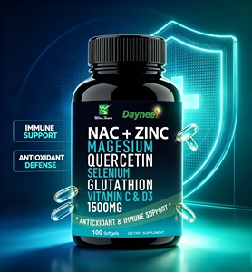 Cápsulas de Gel Suave con NAC, Zinc, Magnesio, Quercetina, Selenio, Glutatión, Vitamina C y D3, Suplemento Dietético Antioxidante para el Apoyo Inmunológico - Product Image 1