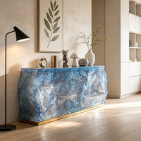 Fabricant Professionnel – Table de Réception Moderne en Résine Transparente Effet Glacé, Longueur Personnalisable, Durable et Écologique, Idéale pour Clubs