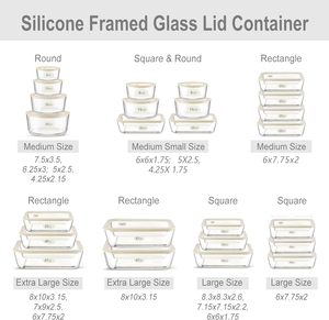 High Borosilicate Glass BPA Free Food <b>Container</b> with Tempered Glass <b>Plastic</b> Vent <b>Lid</b> 2 Compartments Stackable Modern Design - Product Image 3