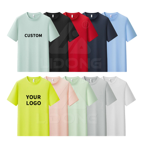 Hot Selling Personalized Plain Round Neck T-shirt Drying Fit Polyester Printed <b>Men</b> Blouse Tee Shirts With logo Customize - Product Image 3