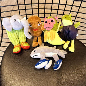 Set di Peluche a Forma di Cartoni Animati: <span class=keywords><strong>Squalo</strong></span> con Scarpe, Tartaruga Divertente, <span class=keywords><strong>Elefante</strong></span>, Scimmia con Banana, Animali Imbottiti Antistress, Regali per Bambini - Product Image 1