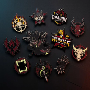 Pin de Esmalte Duro Personalizado con Diseño de Dragón, Chapado en Oro, Sin Pedido Mínimo, Broche de Anime y Dibujos Animados, Fabricante de Insignias - Product Image 1
