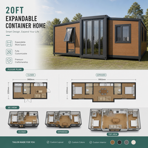 Casa Modular Prefabricada Expandible <span class=keywords><strong>de</strong></span> Doble Ala <span class=keywords><strong>de</strong></span> Alta Calidad <span class=keywords><strong>de</strong></span> 20 pies con Opción <span class=keywords><strong>de</strong></span> 40 pies para Alquiler <span class=keywords><strong>de</strong></span> Anexo/Jardín - Product Image 6