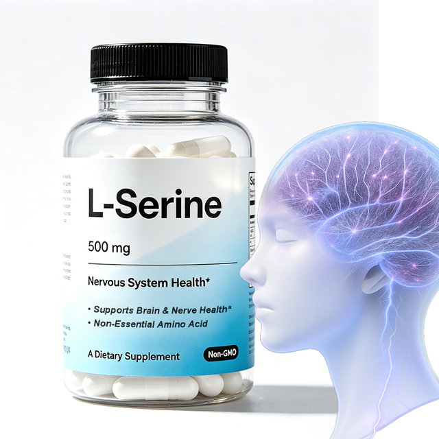 OEM Private Label High Quality L-Serine Capsules for Supports Brain Health & Improved Sleep Quality
