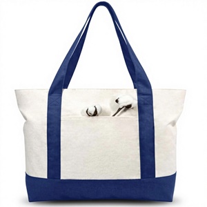 <span class=keywords><strong>Sac</strong></span> fourre-tout en toile avec poche extérieure, <span class=keywords><strong>sac</strong></span> <span class=keywords><strong>de</strong></span> courses réutilisable, fermeture éclair supérieure, essentiels quotidiens, origine Chine - Product Image 1