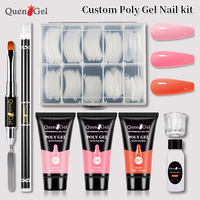 Extension d'ongle Poly Gel Nail Set Kit Colors OEM Custom Logo 15ml/30ml/60ml Tube Private Label Solid Acrylic Nail Poly Gel
