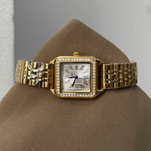 Montre pour femme CILOA carrée en or rétro, personnalisable, de grande valeur, cadeau de luxe sobre, montre à quartz étanche de haute qualité. - Product Image 5
