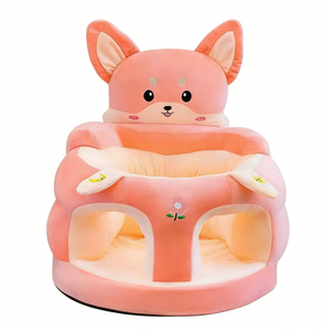 Canapé bébé en peluche renard personnalisé, chaise de soutien pour bébé, siège bébé en peluche renard - Product Image 1