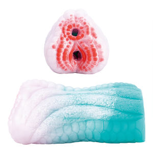 Taza masturbadora manual de silicona OEM con juguetes sexuales de 2 canales - Product Image 2