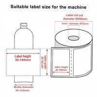 Machine d'étiquetage automatique électrique PLC pour bouteilles rondes, application d'étiquettes de haute précision sur bouteilles en verre et en métal