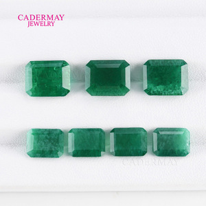 CADERMAY Emerald Gemstone Grandmother Cut Loose Stone Emerald Green No. 7 Jewelry Center Stone - Product Image 2