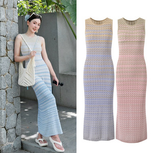 Bettergirl 2025 nouveau design d'été changeant progressivement de couleur robe sans manches coupe ajustée - Product Image 1