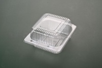 Boîte alimentaire carrée jetable en plastique PET transparent avec couvercle pour pâtisseries, sushis et snacks