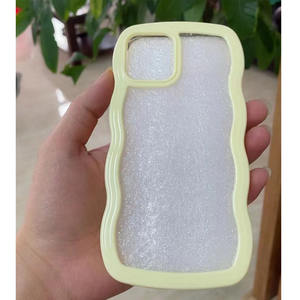 Nouvelle <span class=keywords><strong>Coque</strong></span> de Téléphone Tendance en TPU Souple et Acrylique Transparente Antichoc avec Cadre Ondulé Couleurs Bonbon pour iPhone 17 16 15 14 13 Pro Max - Product Image 5